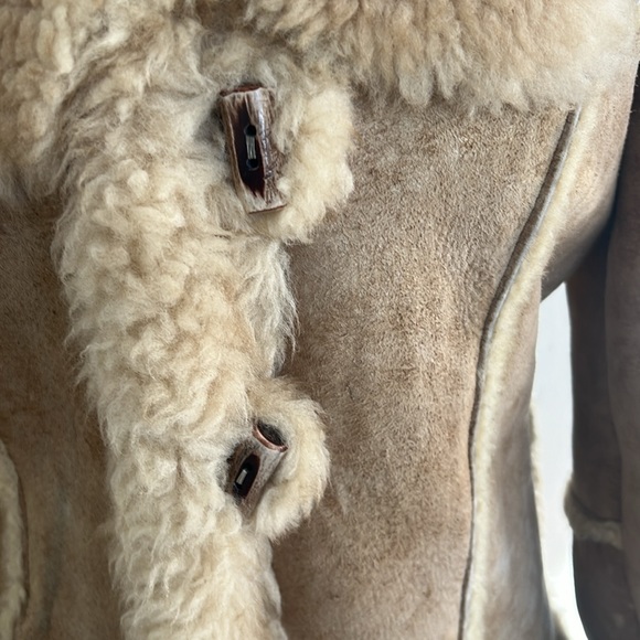 Vintage The Sheepskin Trader Shearling Lambskin Rancher coat jacket Small 4 6 - Picture 3 of 15